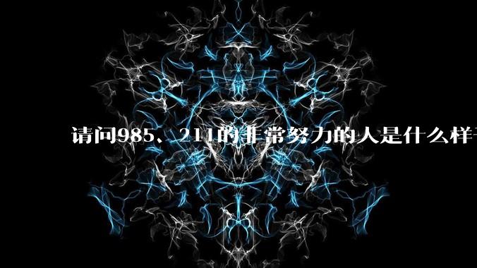 请问985、211的非常努力的人是什么样子的？